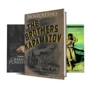 Fyodor Dostoyevesky Book Set : Crime & punishment, The idiot, The brothers Karamazov